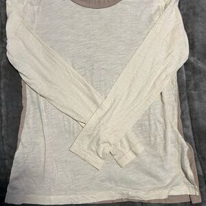 Madewell Cream Fitted Long Sleeve T-Shirt